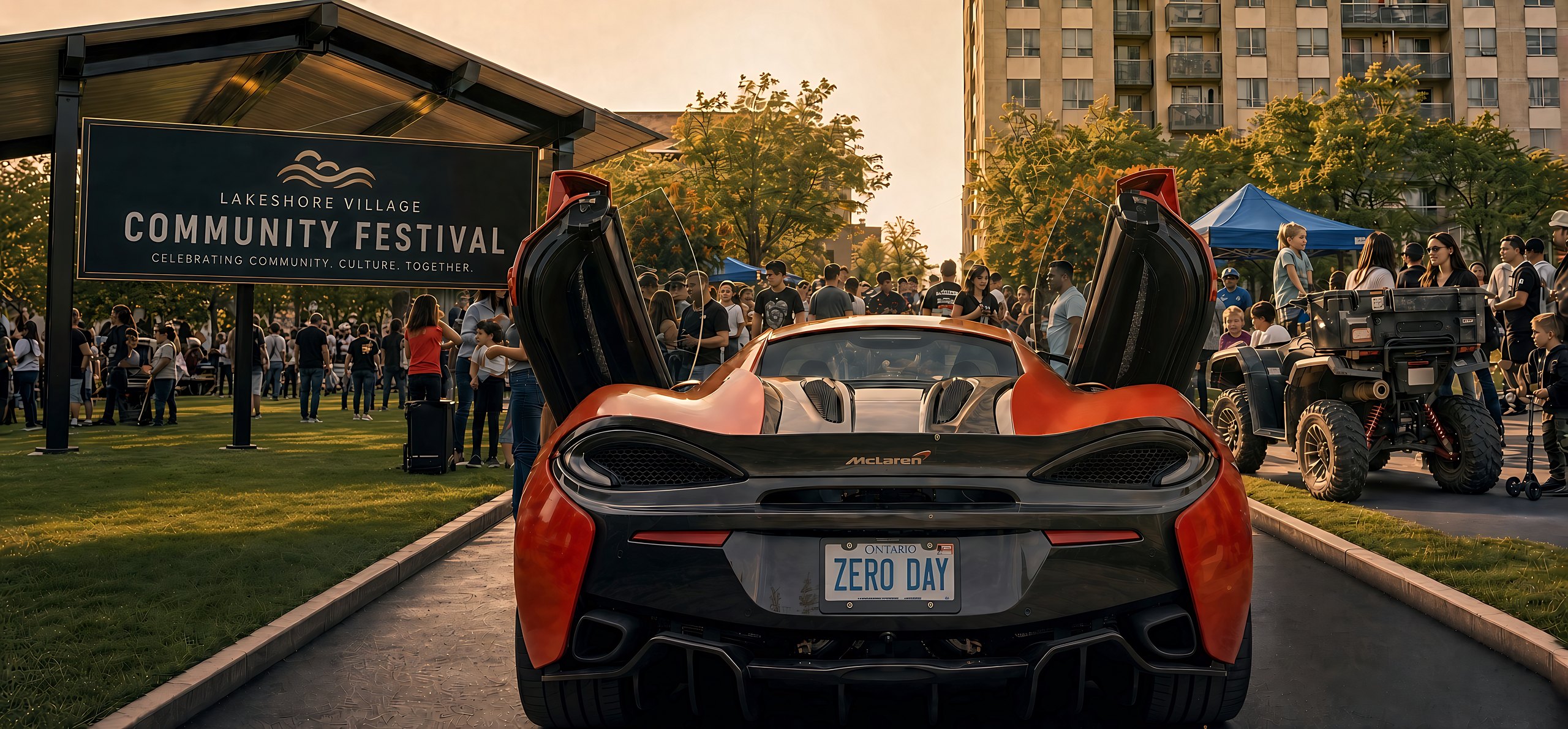 McLaren, ZERO DAY plate, at Lakeshore Village Community Festival